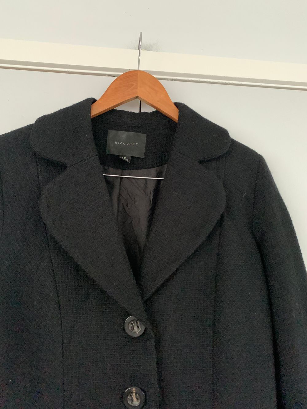 Ricochet Black wool Coat classic chic timeless capsule 8 image 6