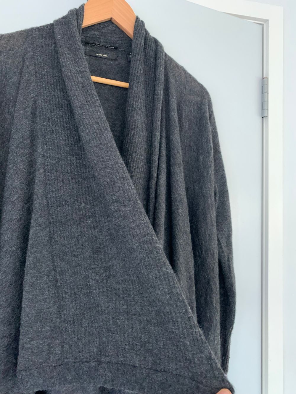 Country Road Dark Grey knit Cardigan mohaor blend image 3