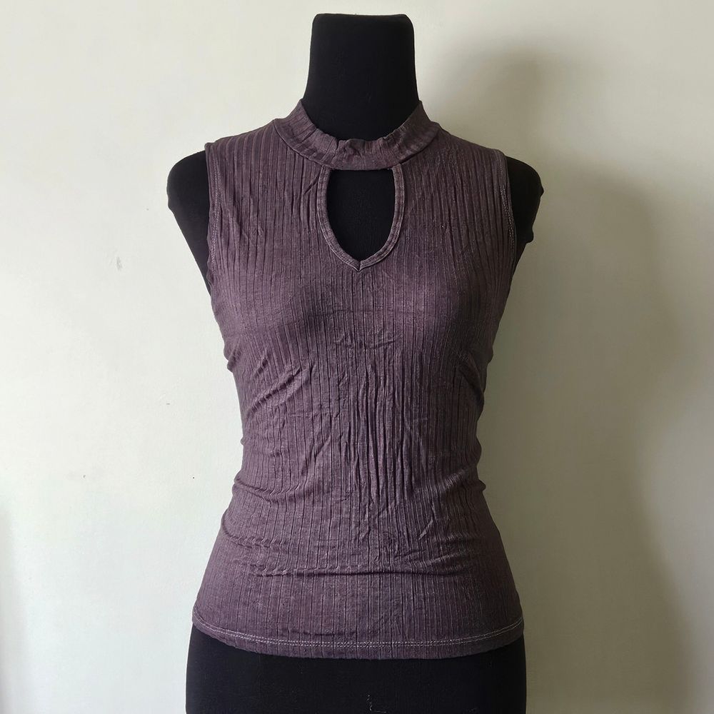 GRUNGE Cut-Out Sleeveless Top (PURPLE)