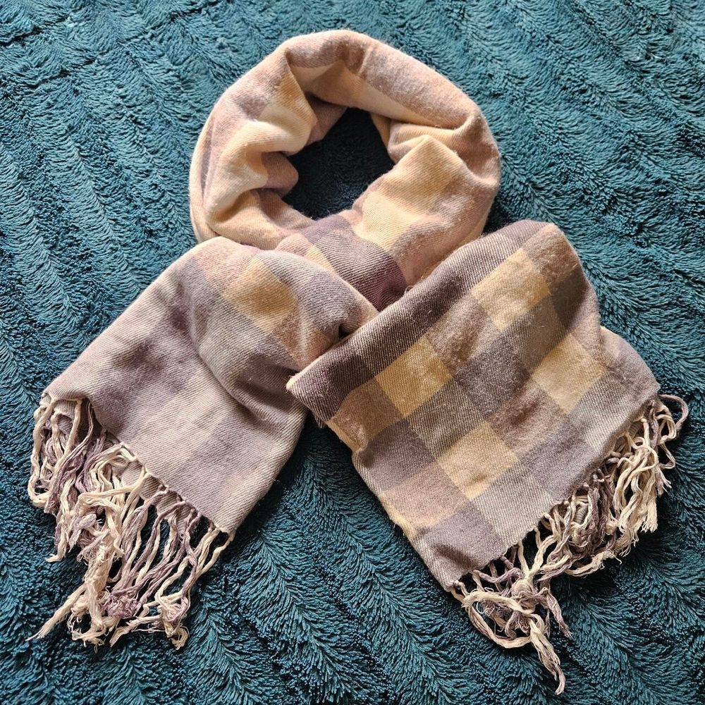 Patterned Wrap Scarf (PURPLE/CREAM)