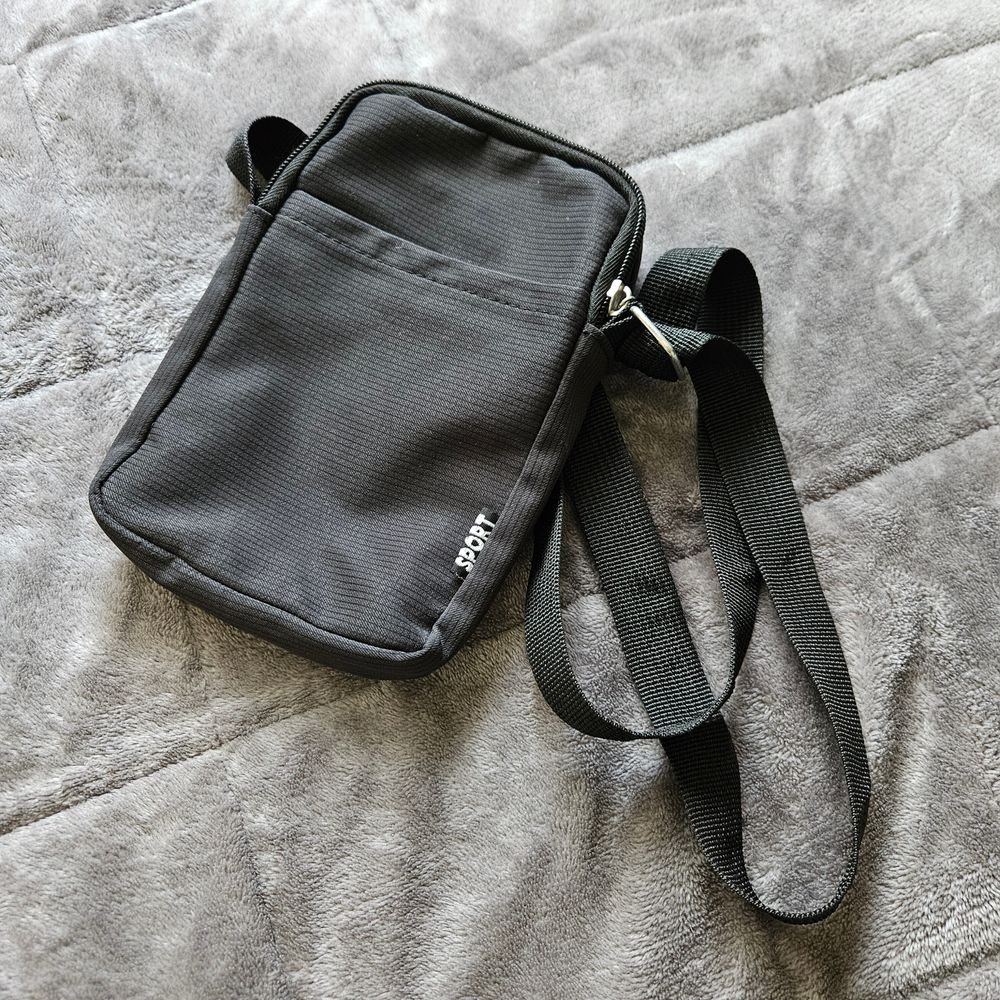 Shoulder Crossbody Messenger Satchel Hand Phone Bag Vertical Mini (BLACK)