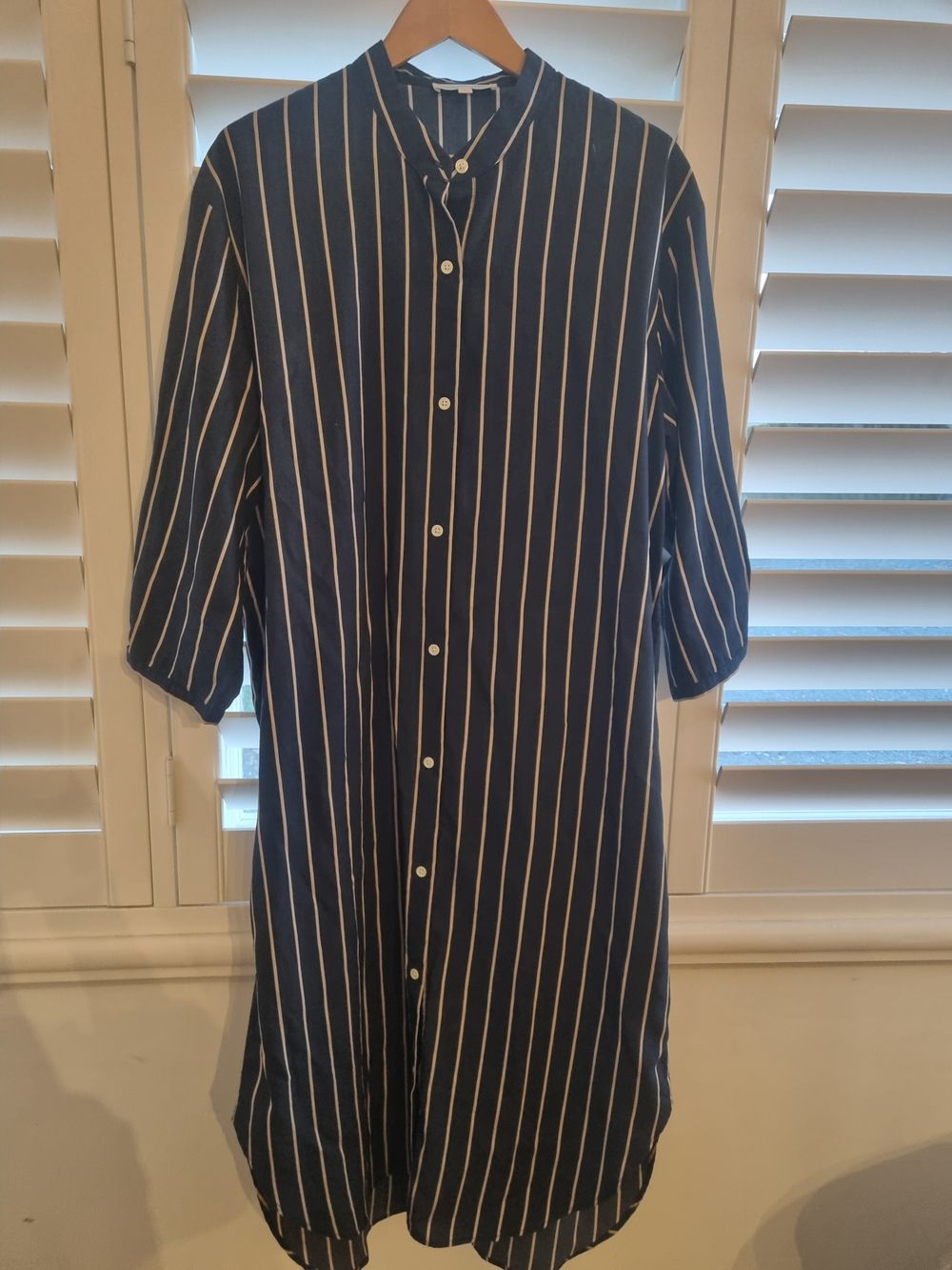 Assembly Label Navy Striped Midi Dress