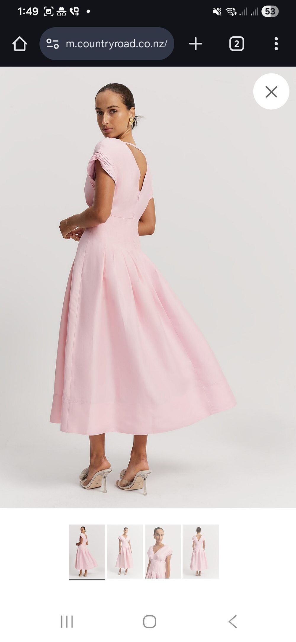 Country Road Peony tuck Midi Dress