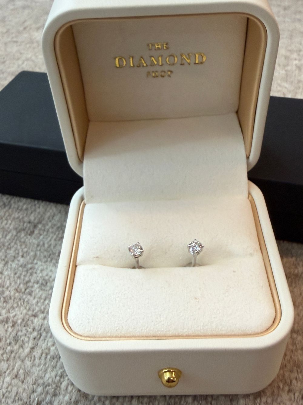 The Diamond Shop 18K White Gold Diamond Stud Earrings