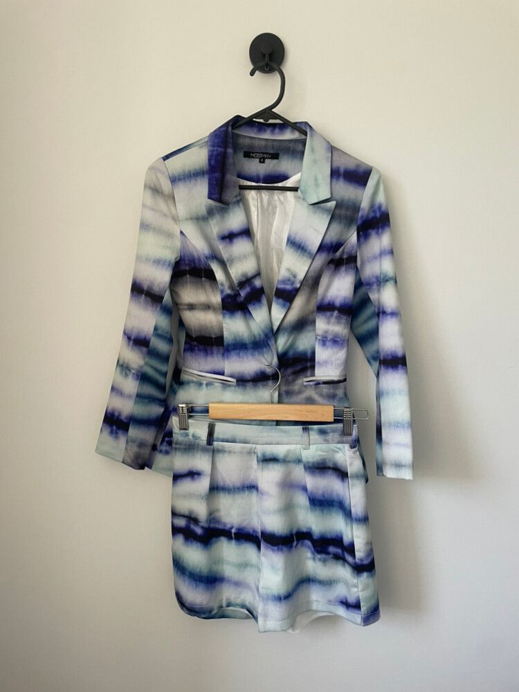 Mossman Blue Tie Dye Suit - Blazer and Shorts Set