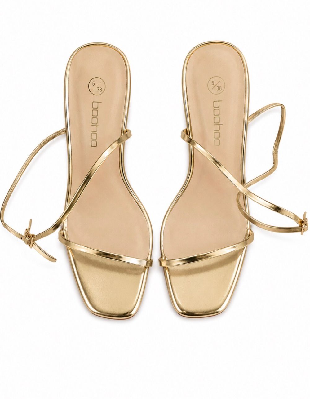 Boohoo Gold Strappy Heeled Sandals
