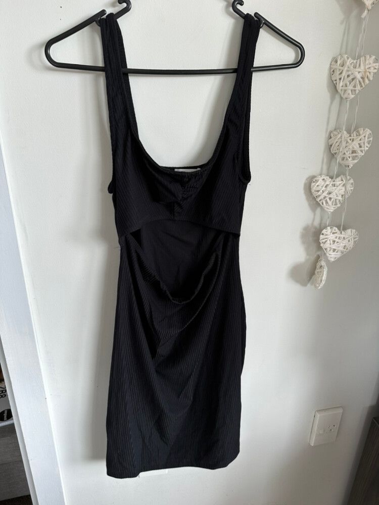 Kookai Size 2 Black Dress Front Cut Out