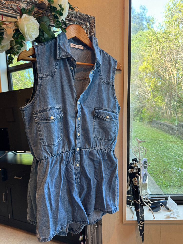Glamorous Denim Play suit Size Medium