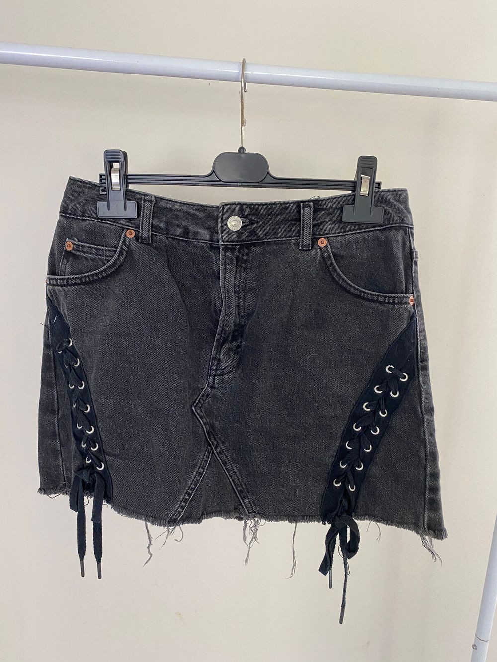 Topshop Black Denim Skirt size 12