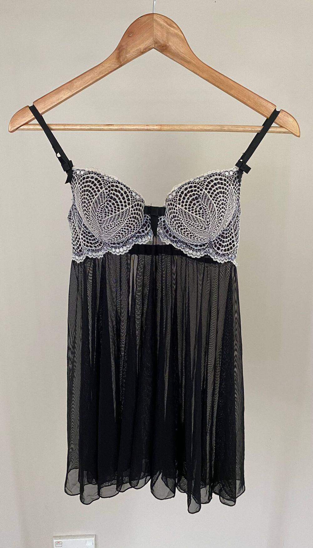 Bras N Things Black Sheer Nighty - 12B/C