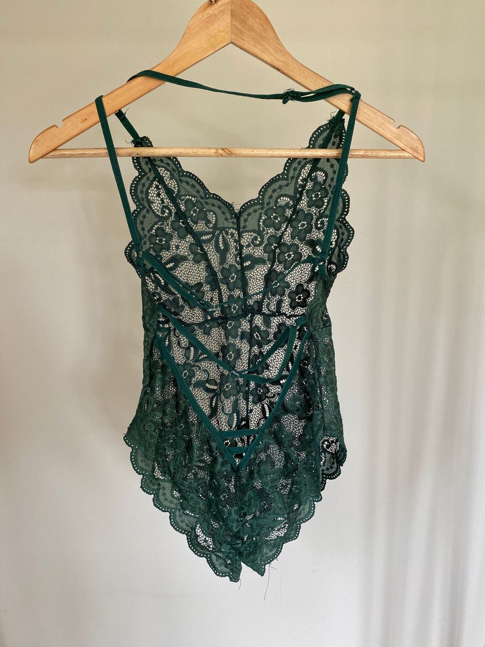 Bras N Things Green Crotchless Bodysuit - L