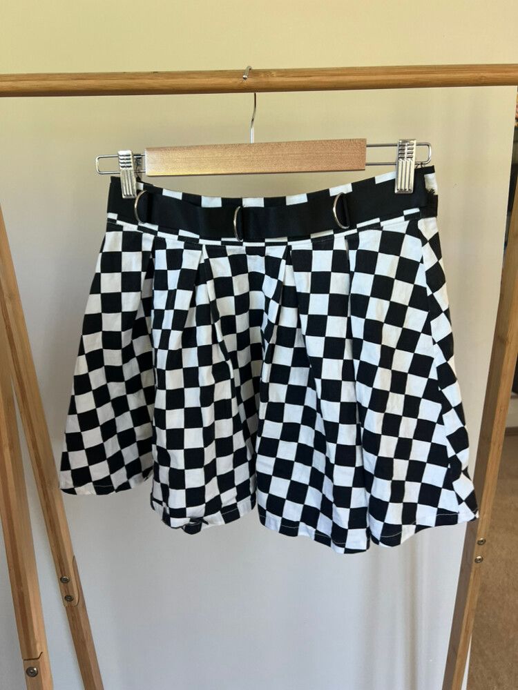 Black And White Checkered Skirt L