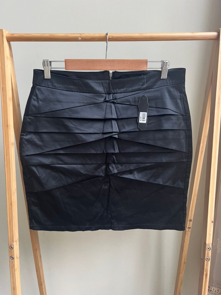 Glassons Black Satin Skirt - XL