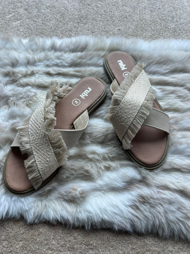 Beige RUBI Flat Sandle - 36