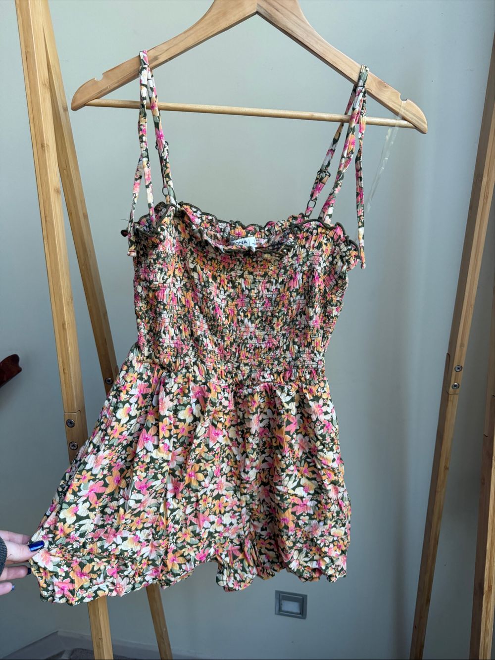 Arizona Jean Co Floral Smocked Playsuit L