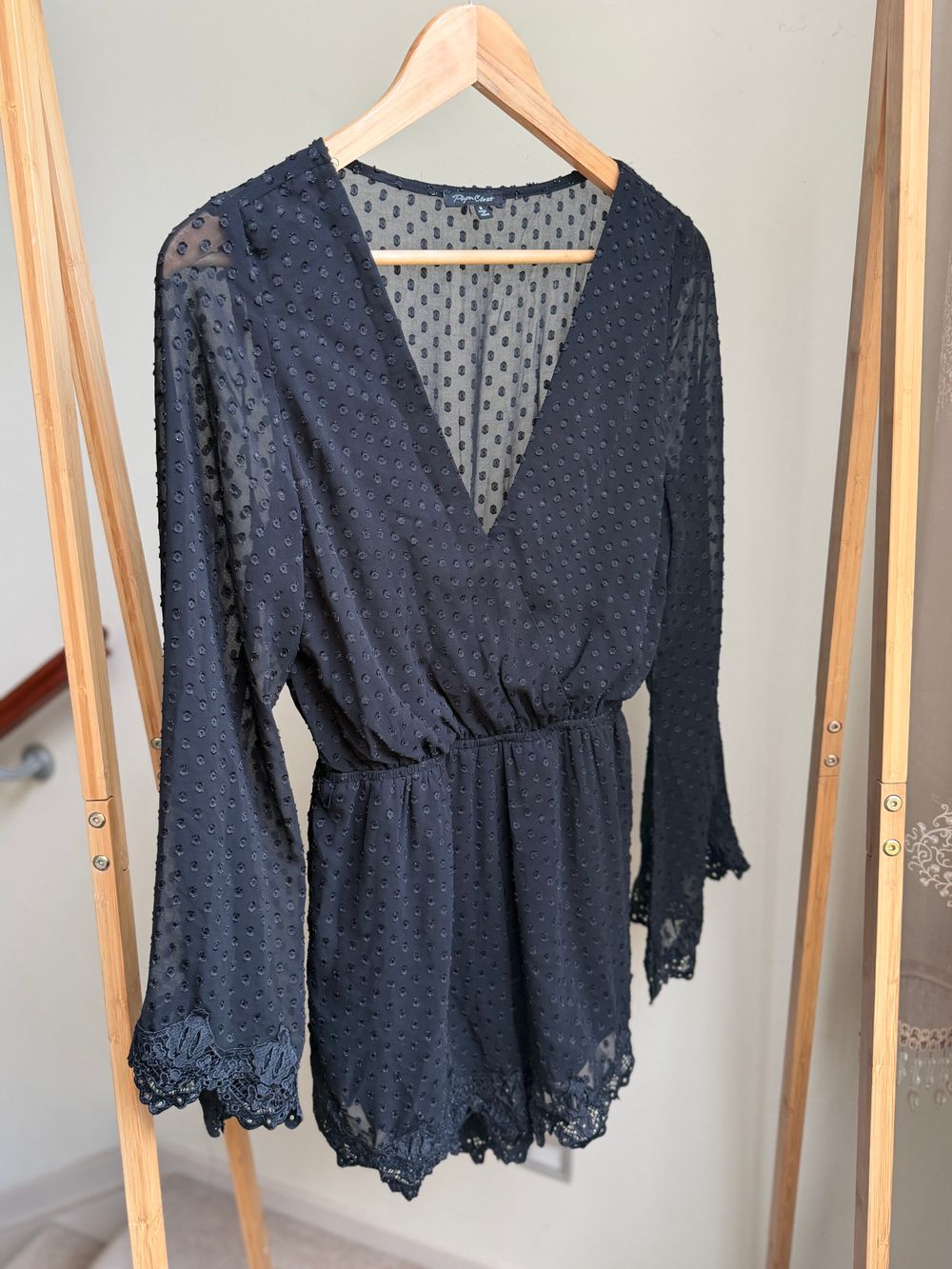 Paper Closet Black Polka Dot Playsuit size S/M