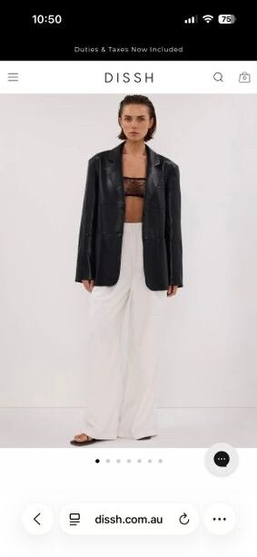 Dissh Monty Black Faux leather blazer