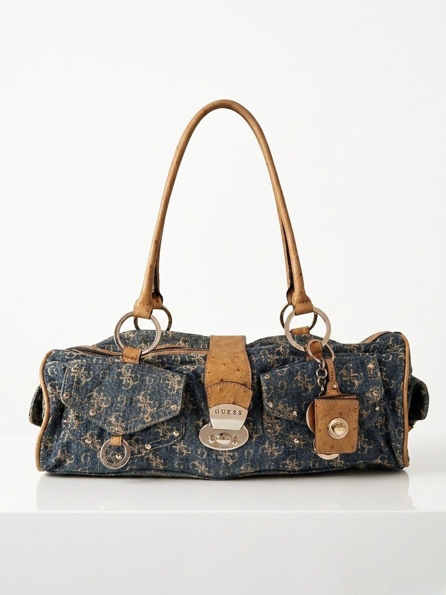Guess Blue Denim Barrel Bag