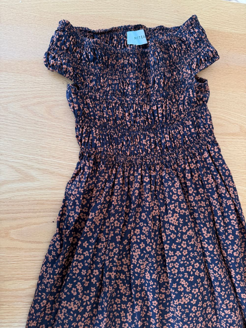 matteau shirred off shoulder Dress