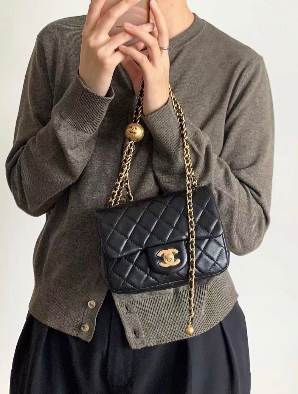 CHANEL Mini Square Pearl Crush Flap Bag