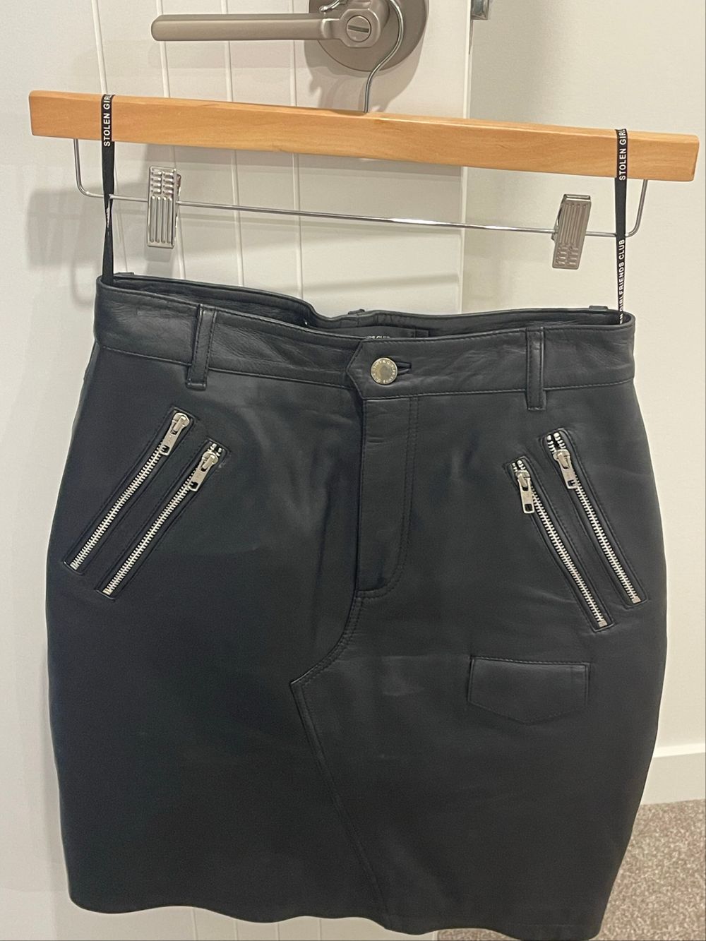 Stolen Girlfriends Club Black Leather Pencil Skirt