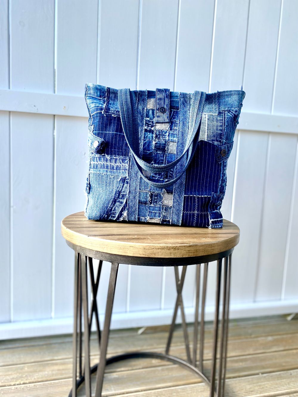 Handmade Tote Bag From Upcycled Jeans