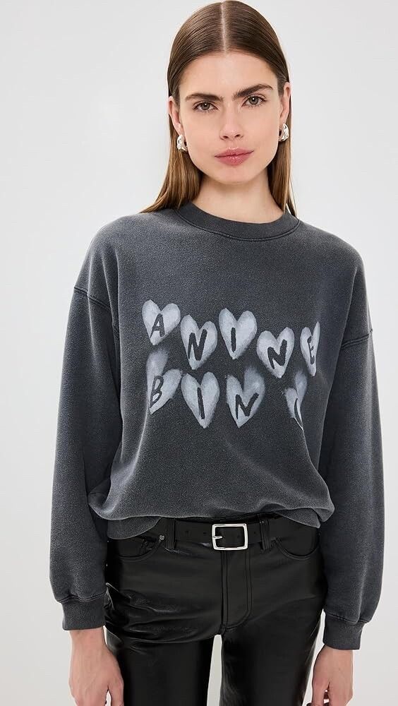 Anine Bing Spencer Hearts Sweatshirt