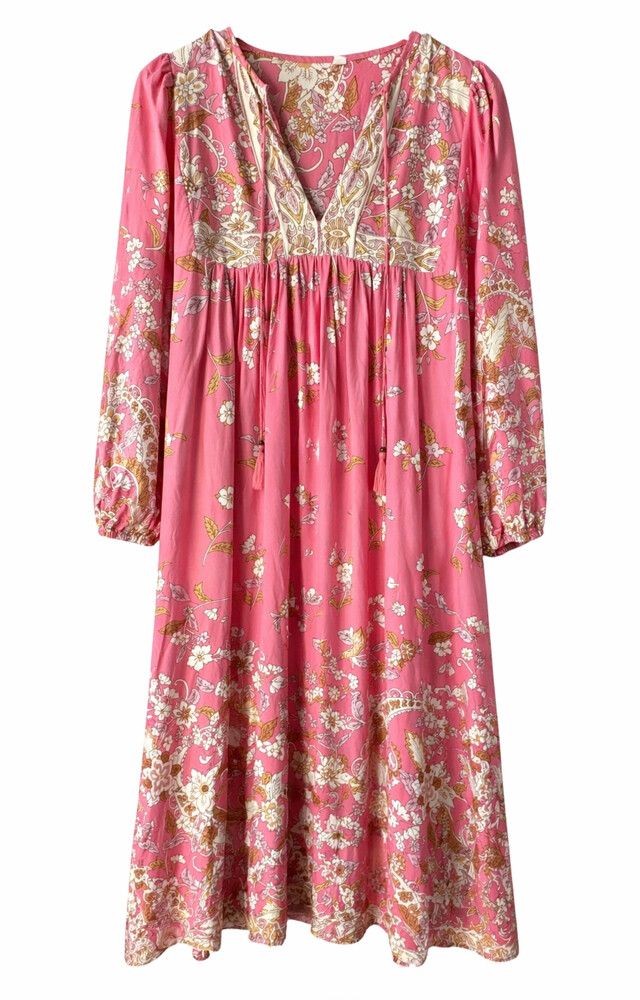 SHEIN - Shein Floral Pink Pure Cotton Maxi Dress on Designer Wardrobe SHEIN - Shein Floral Pink Pure Cotton Maxi Dress on Designer Wardrobe