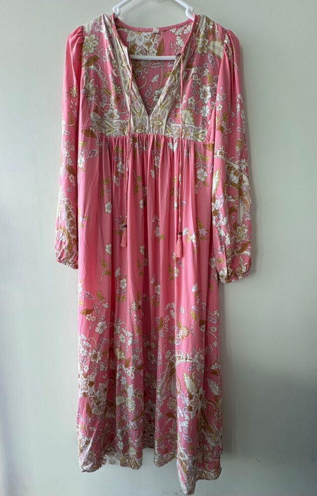SHEIN - Shein Floral Pink Pure Cotton Maxi Dress on Designer Wardrobe