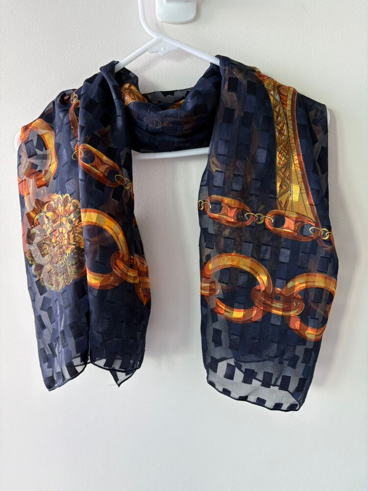 Paris Navy Blue Scarf