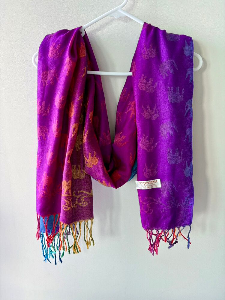 Pashmina Purple Elephant Scarf
