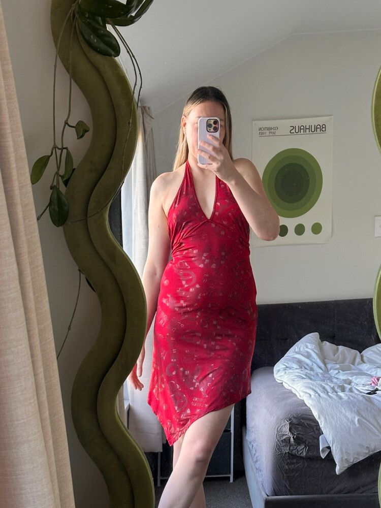 Vintage Y2K Red Halter Dress