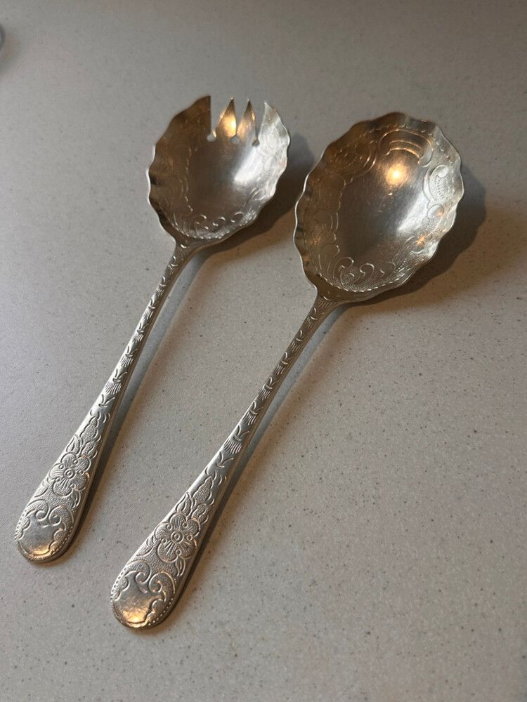 Vintage 1960’s Silver Salad Servers