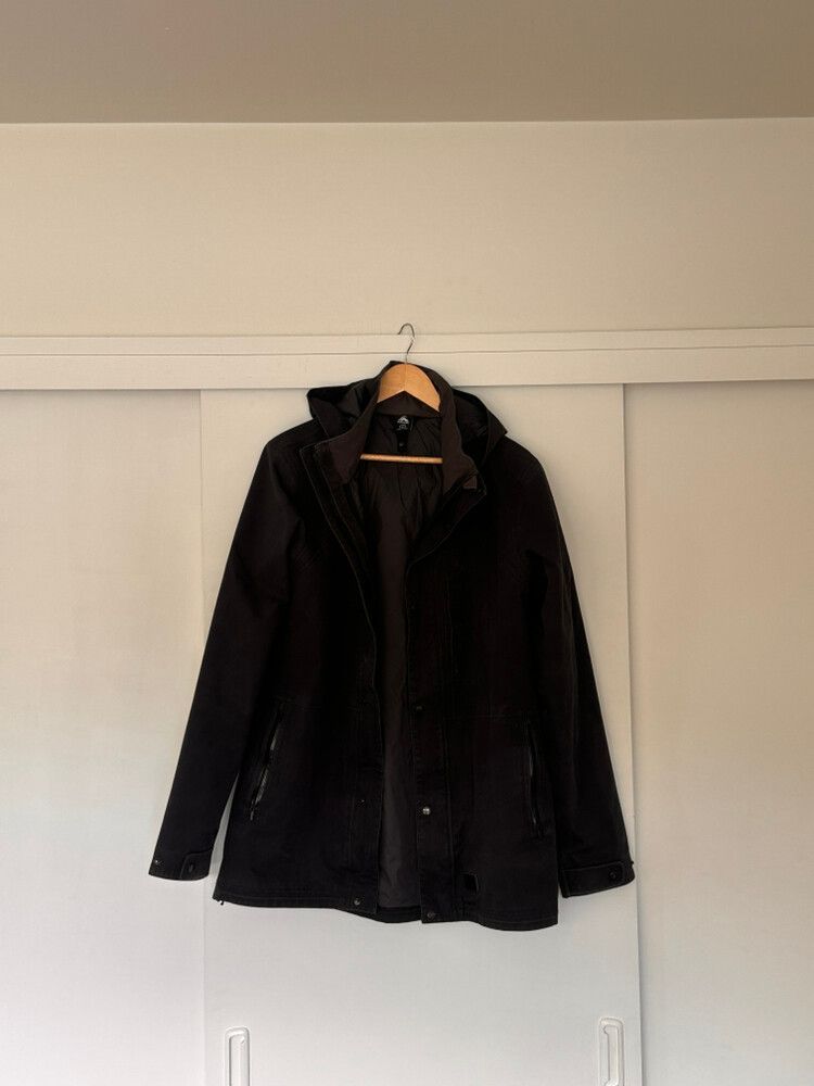 Macpac Black Hooded Raincoat
