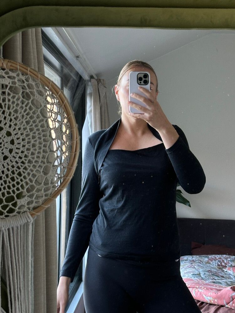 Merino Black Long Sleeve Top Size L