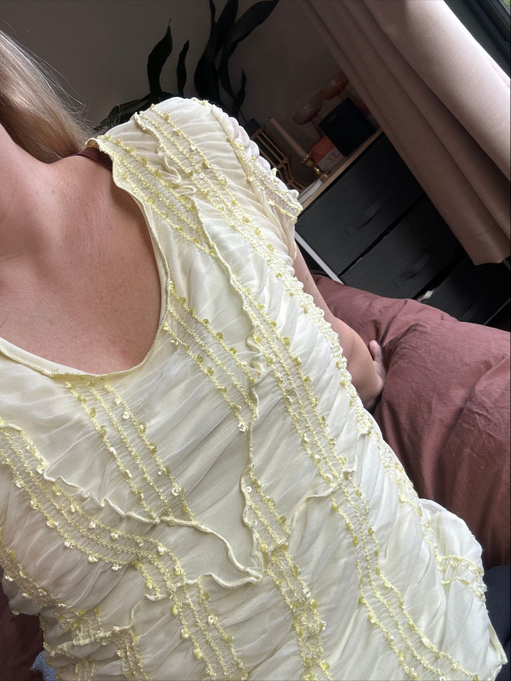 Vintage Y2K Yellow Ruched Top