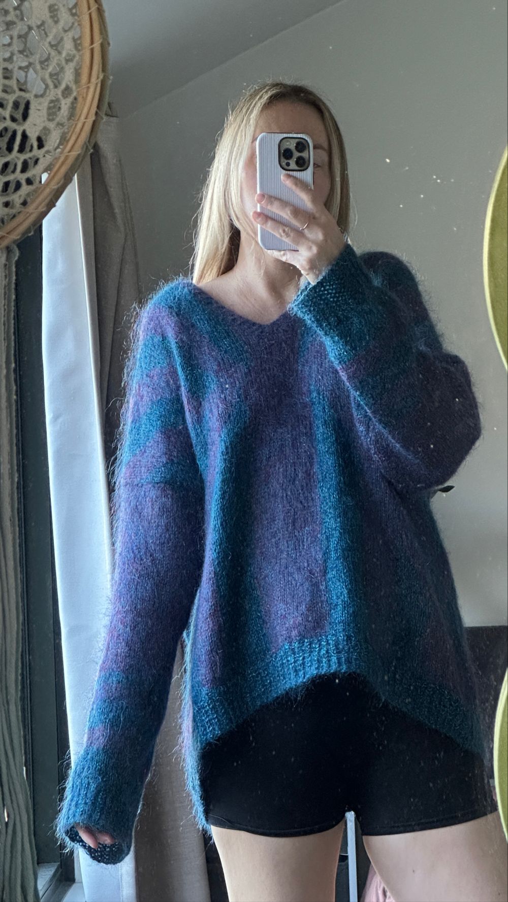 Blue and Purple Striped Mohair Jumper