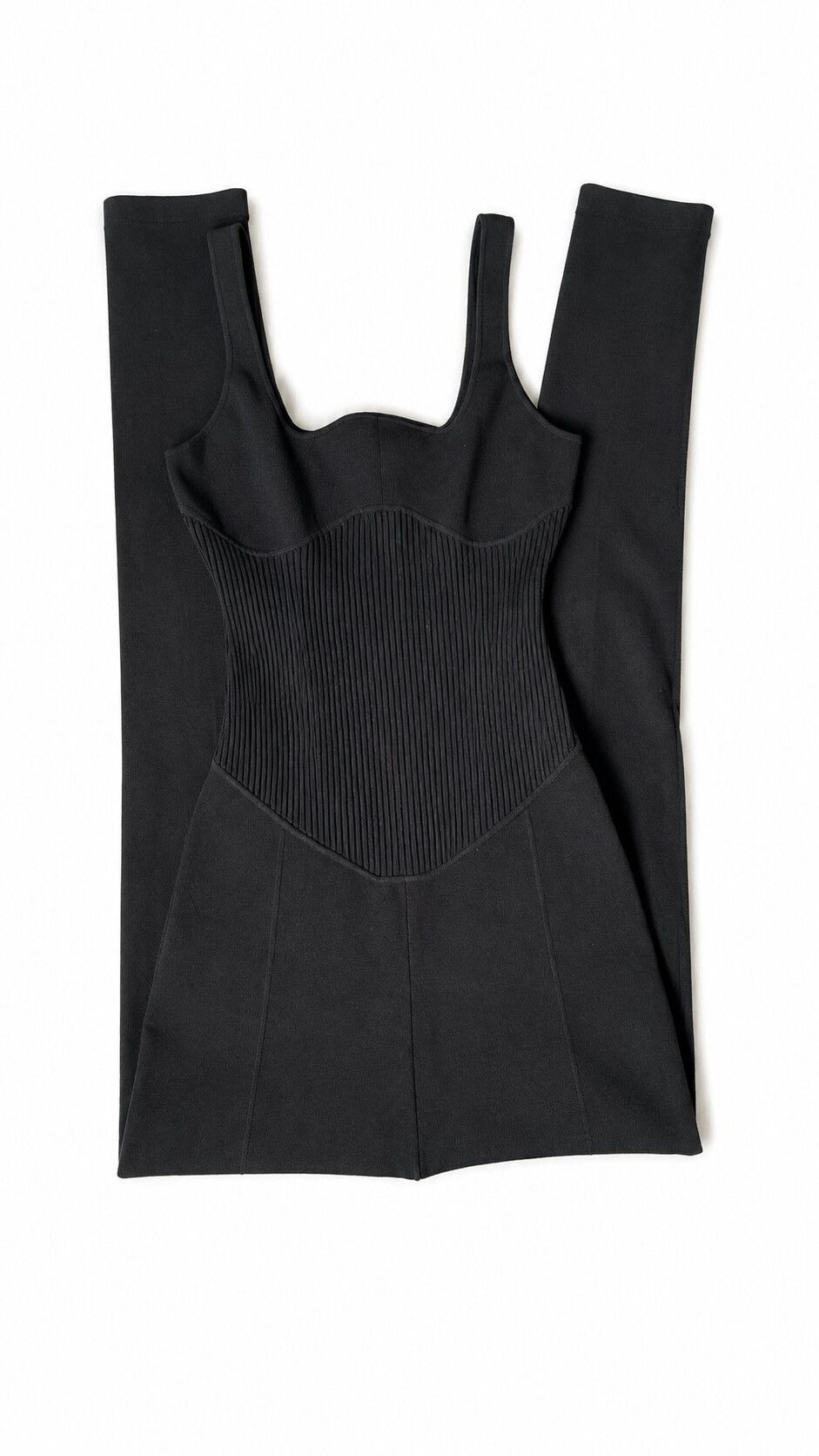 Paris Georgia Black Ribbed Jumpsuit