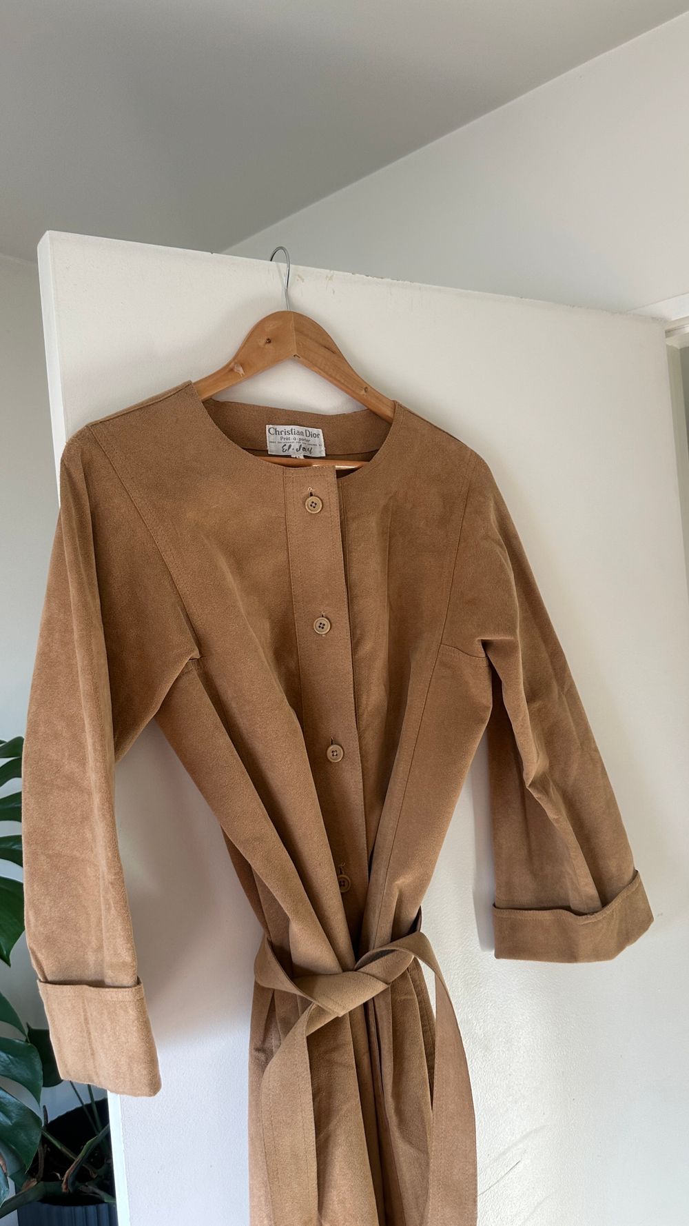 Vintage 1950’s Christian Dior Brown Suede Dress