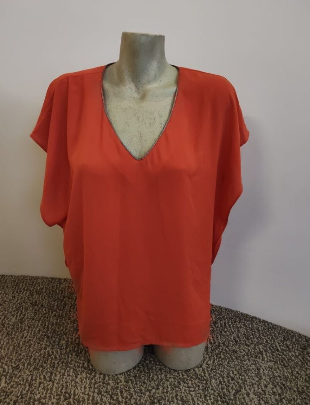 Stella Orange V-Neck Top