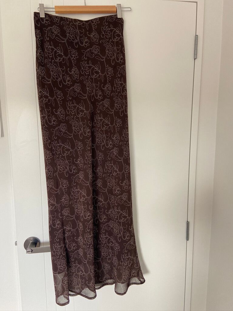 Brown Floral Skirt