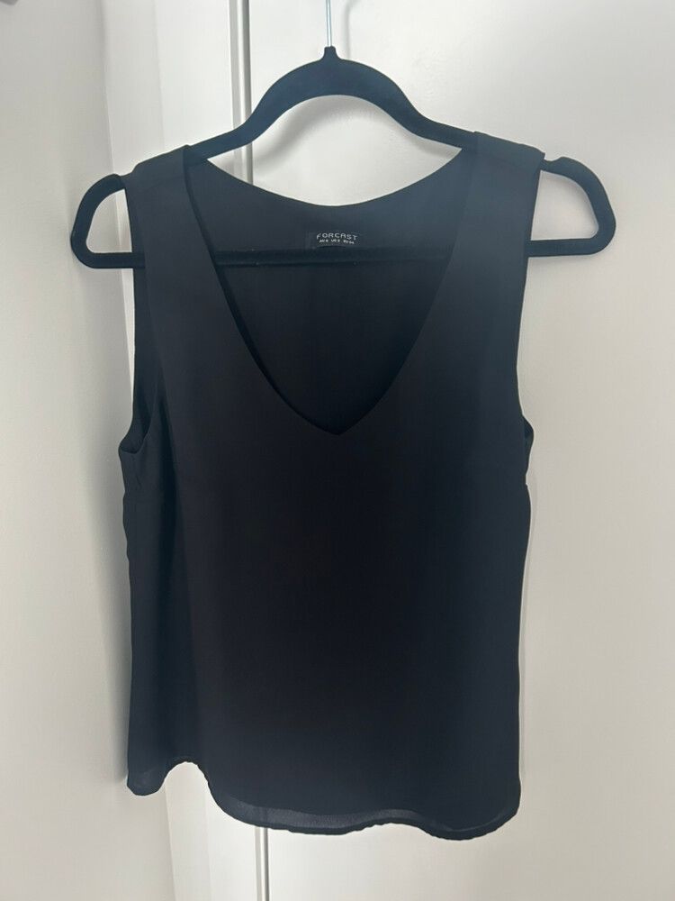 Forcast Black Sleeveless V-Neck Top