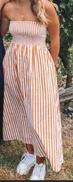 Orange Strapless Maxi