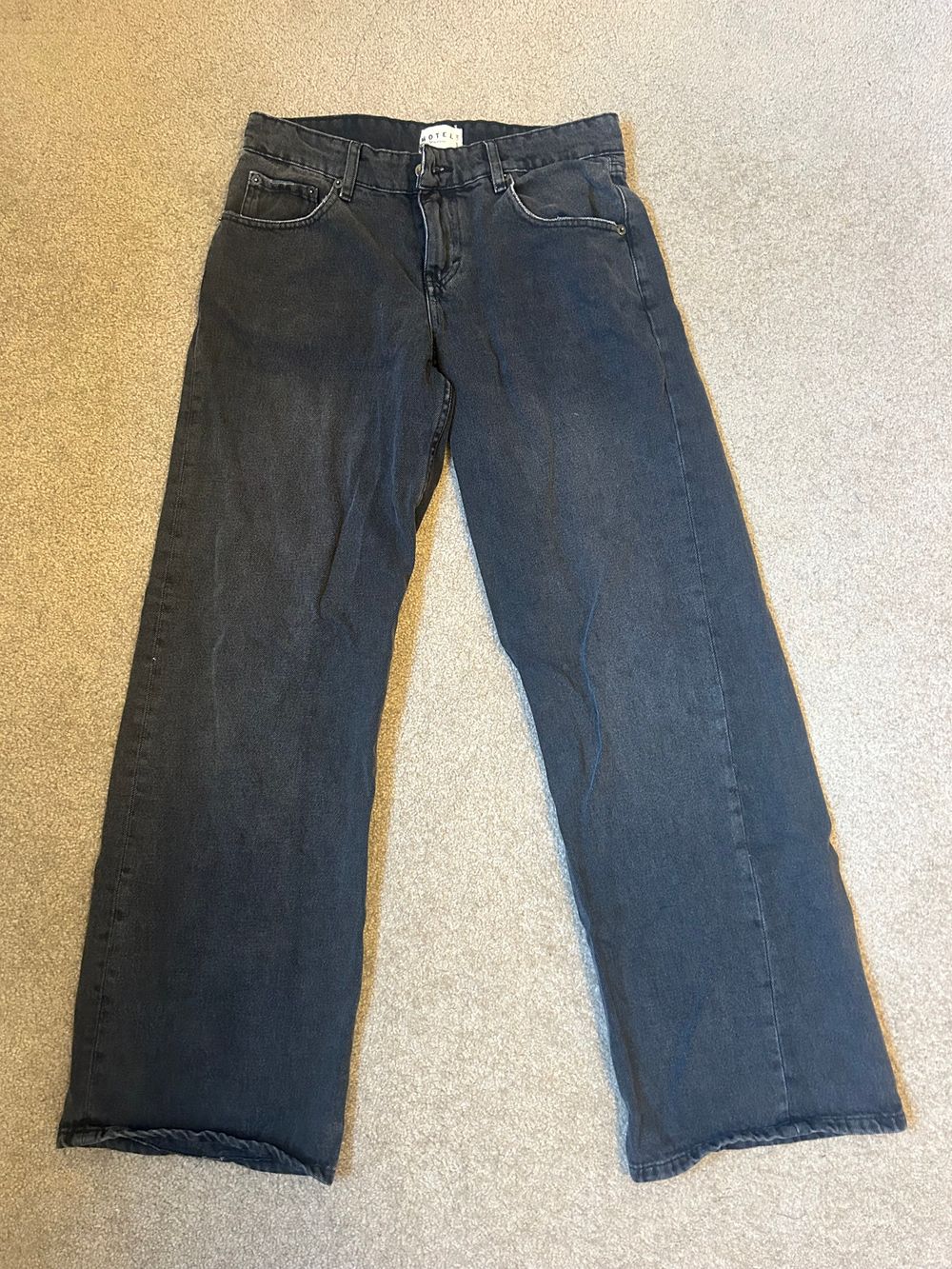 Motel Rocks Low Rise Parallel Jeans Washed Black/Grey