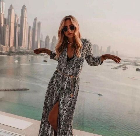 Zara - Zara Snakeskin Maxi Shirt Dress on Designer Wardrobe