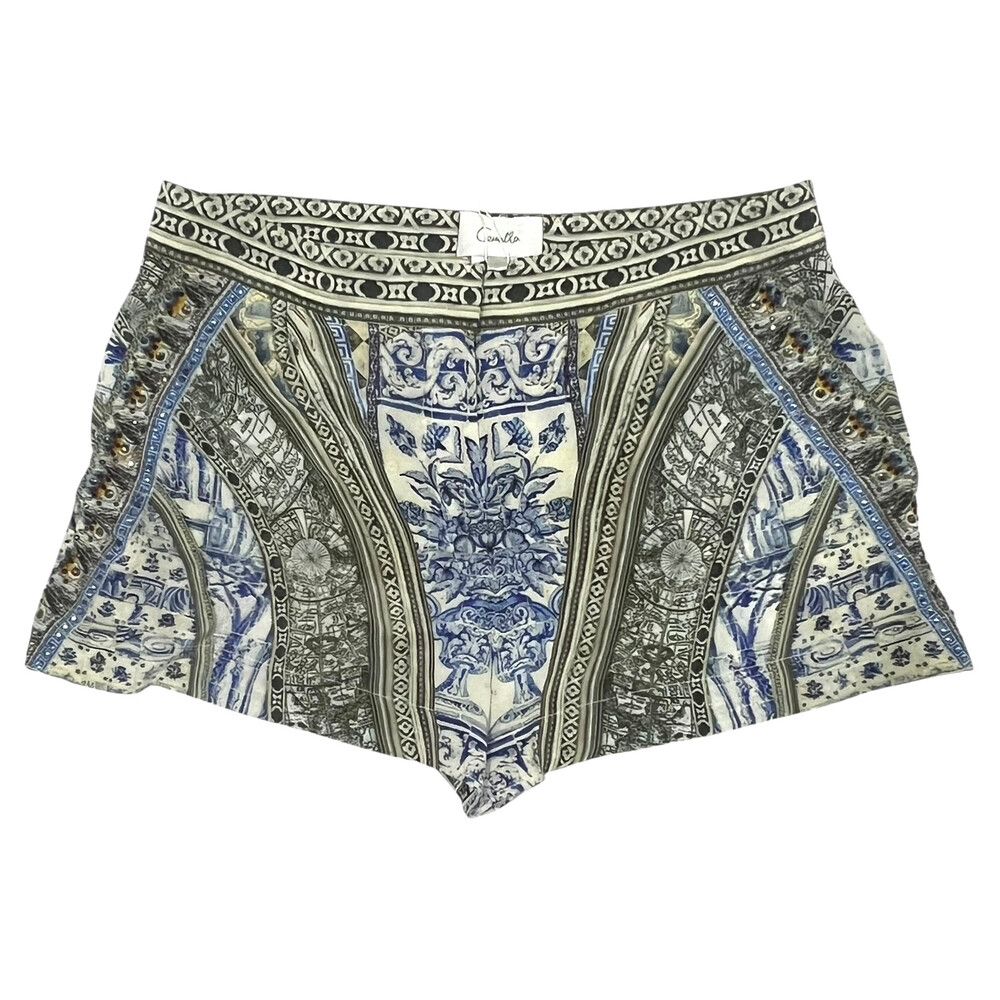 Camilla Shorts NEW Size S Small 10 / US 6 Blue Print 100% Silk Hot Pants