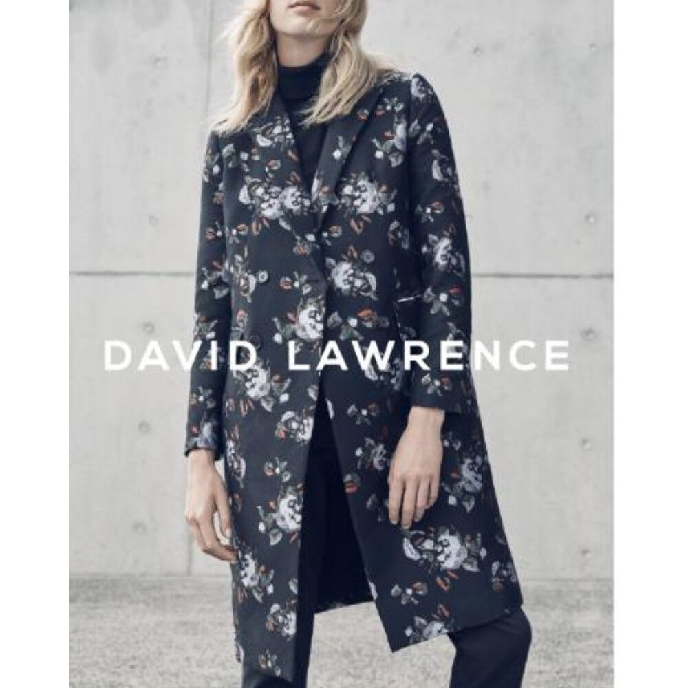 David Lawrence Coat Size 16 XL Double Breasted Winter Long Buttons Jacket Black