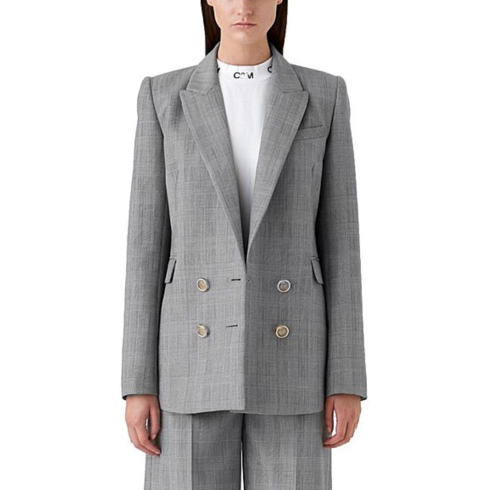 Camilla Marc Blazer Size 14 Large L Double Breasted Women Jacket Ackley Check