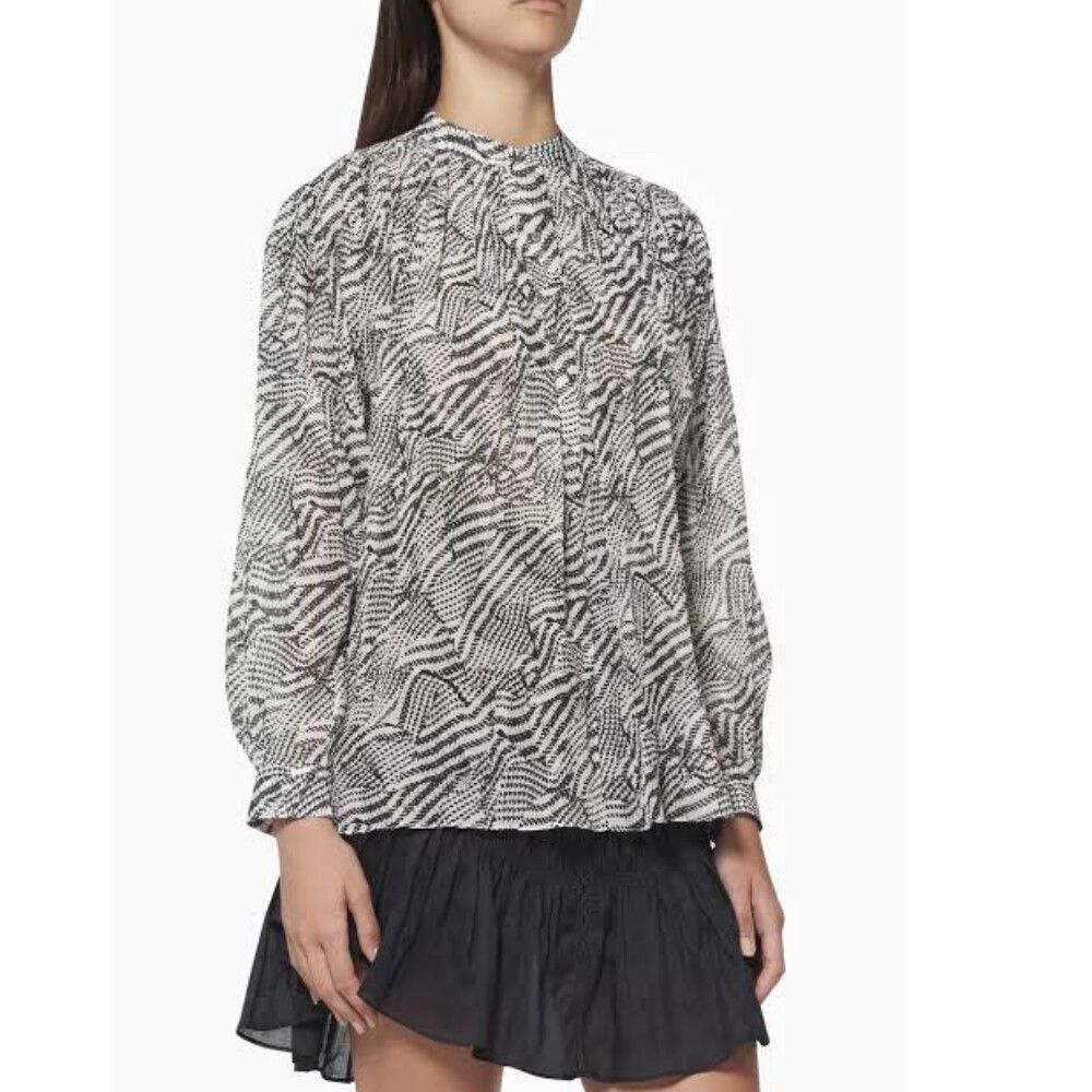 Isabel Marant Top Size 36 Small S 10 / US 6 Silk Cotton Long Sleeve Blouse