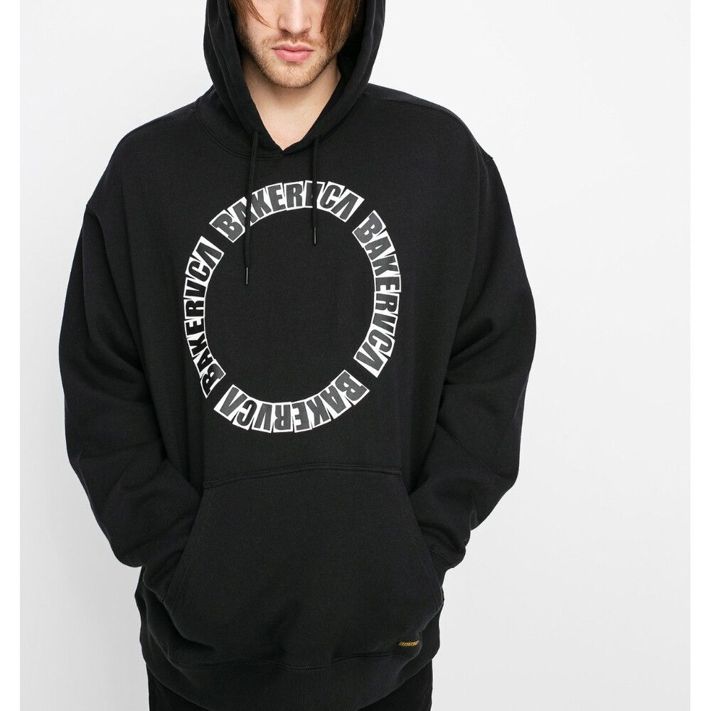 RVCA Hoodie x Baker Size Medium M Men Jumper Black Hood Long Sleeve Top